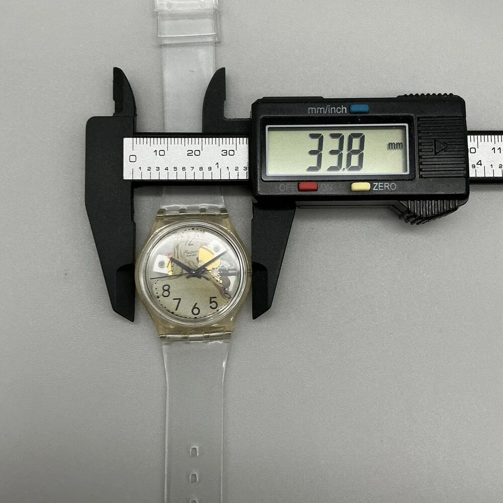 Vintage Swatch Melted Minutes Mens Watch 34mm Silver Skeleton Dial New Battery